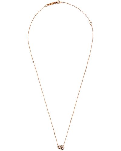 Suzanne Kalan Rose Gold And Diamond Classic Inlay Pendant Necklace - White