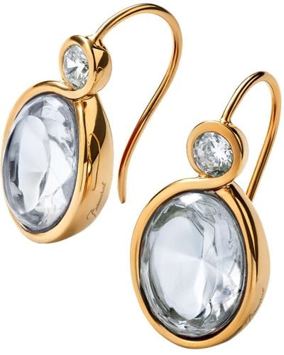 Baccarat Gold Vermeil And Crystal Croisé Earrings - Multicolor