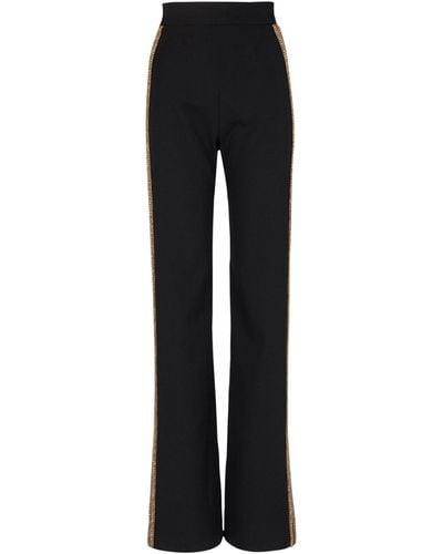 Balmain Wool Panelled Trousers - Black