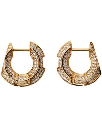 Burberry Gold-plated Crystal Hollow Earrings - Metallic