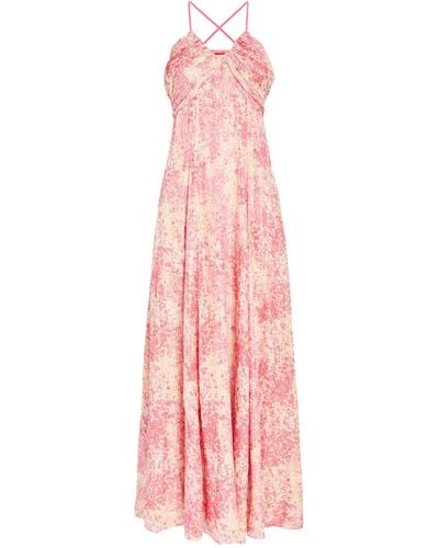 MAX&Co. Silk-blend Metallic Printed Dress - Pink