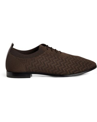 Giorgio Armani Jacquard Knit Oxford Shoes - Brown
