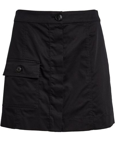 MAX&Co. Cotton Satin Mini Skirt - Black