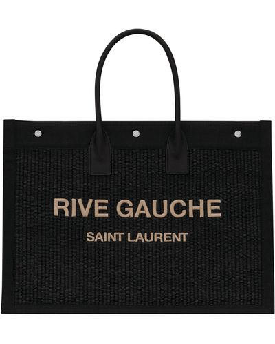 Saint Laurent Large Rive Gauche Tote Bag - Black
