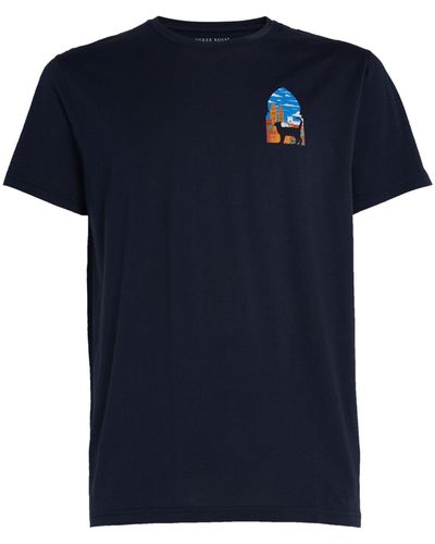 Derek Rose Pima Cotton Cat Print Ripley T-shirt - Blue