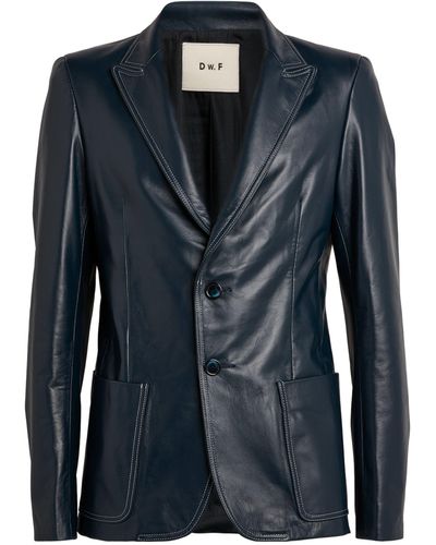 Daniel W. Fletcher Leather Blazer - Blue