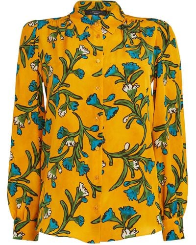 Weekend by Maxmara Silk Floral Blouse - Yellow