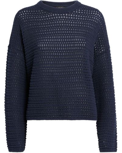ME+EM Me+em Cotton Open-knit Sweater - Blue