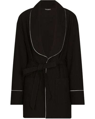 Dolce & Gabbana Kim Dolce&gabbana Wool Belted Pyjama Shirt - Black