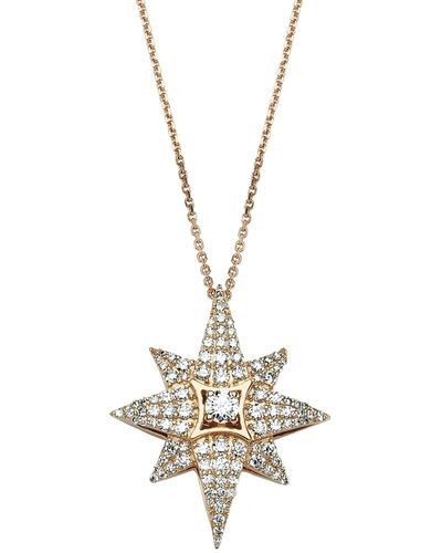 BeeGoddess Rose Gold And Diamond Venus Star Necklace - White