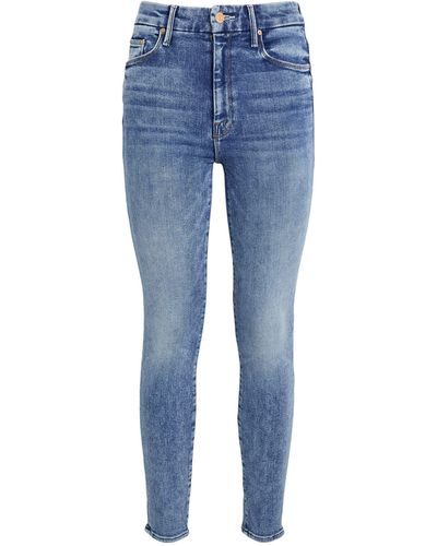 Mother Looker Ankle High-rise Skinny Jeans - Blue