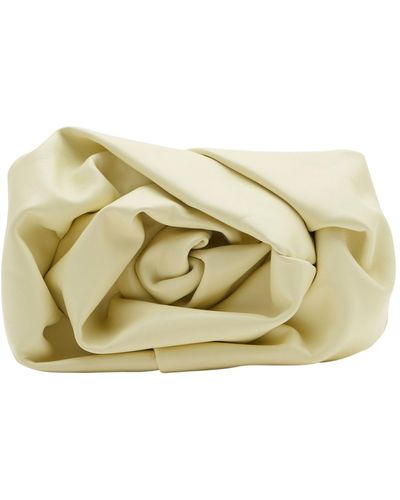 Burberry Leather Rose Clutch - Natural