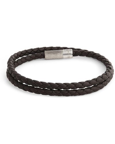 Tateossian Leather Double-wrap Braided Bracelet - Brown