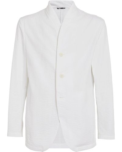 Giorgio Armani Cotton Blend Blazer - White
