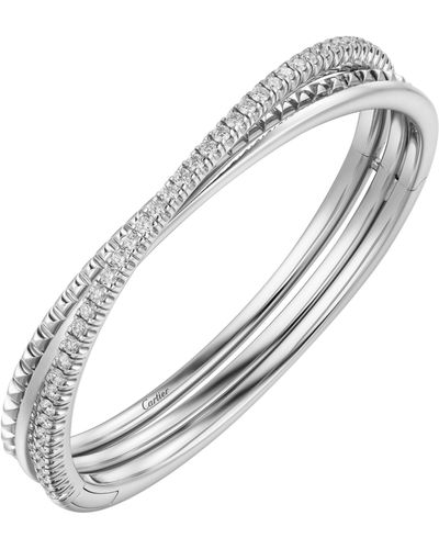 Cartier White Gold And Diamond Étincelle De Bangle - Metallic