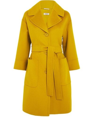 Max Mara Virgin Wool Coat - Yellow