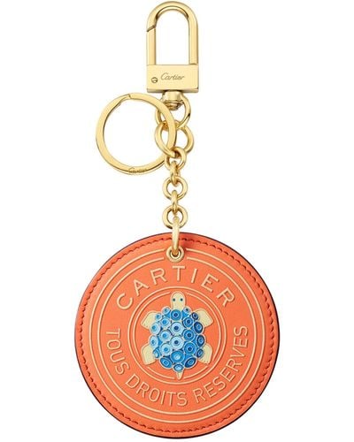 Cartier Leather Characters Keyring - Orange