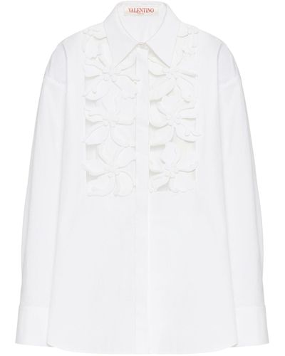 Valentino Garavani Hibiscus-detail Shirt - White