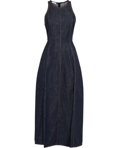 Brunello Cucinelli Lightweight Denim Seam-detail Dress - Blue