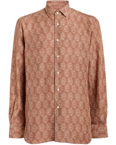 Corneliani Silk Long-sleeve Shirt - Brown