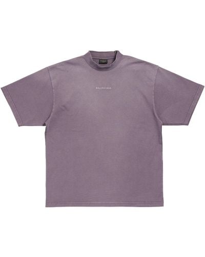 Balenciaga Cotton Logo T-shirt - Purple