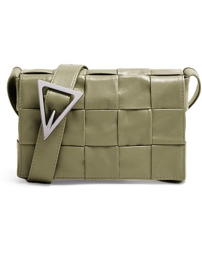 Bottega Veneta Small Leather Cassette Cross-body Bag - Green