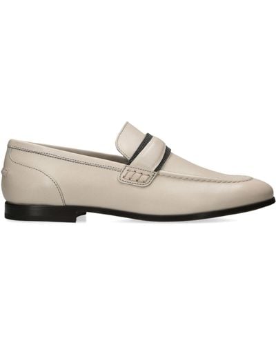 Brunello Cucinelli Leather Penny Loafers - White