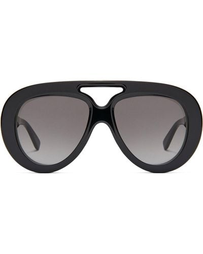 Loewe Round Spoiler Aviator Sunglasses - Grey