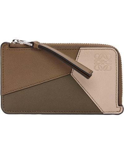 Loewe Leather Puzzle Edge Zipped Card Holder - Brown