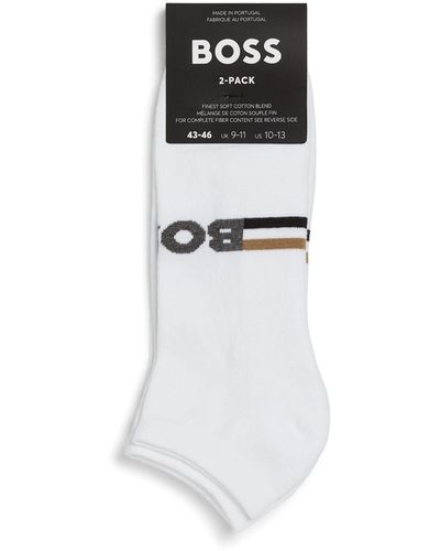 BOSS Plush Iconic Sneaker Socks (pack Of 2) - White