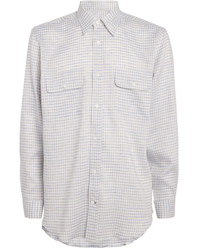James Purdey & Sons Linen Check Shirt - White