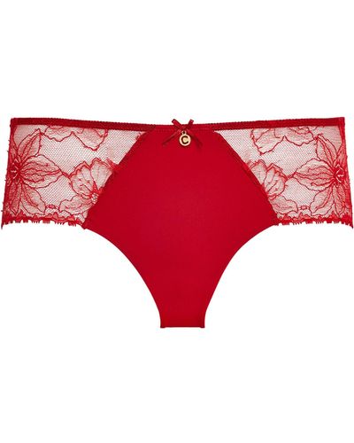 Chantelle Lace Orchids Shorty - Red