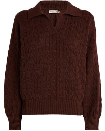 Johnstons of Elgin Cashmere Polo Sweater - Brown