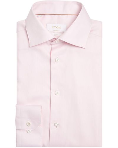 Eton Signature Twill Contemporary Fit Shirt - Pink