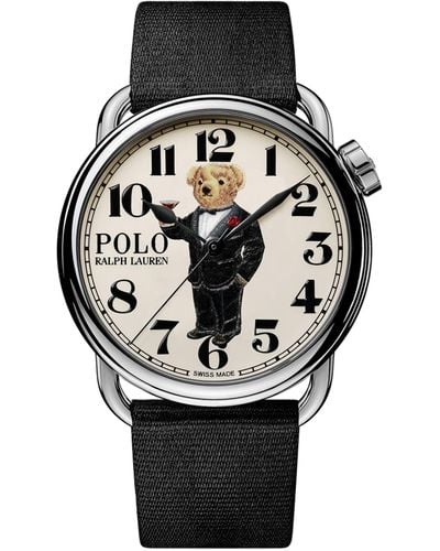 Polo Ralph Lauren Stainless Steel Martini Tuxedo Polo Bear Watch 38mm - Black