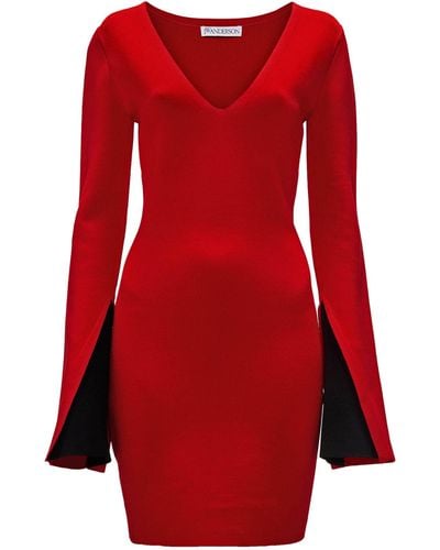 JW Anderson V-neck Mini Dress - Red
