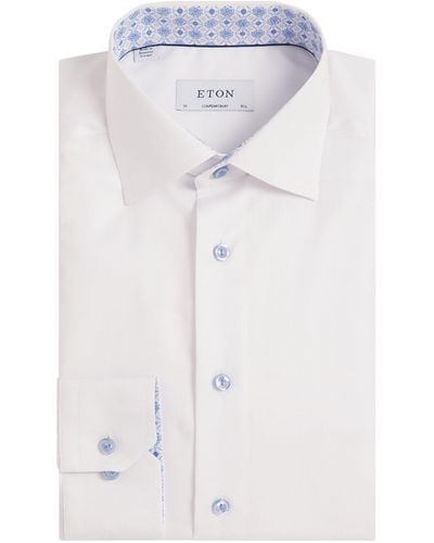 Eton Cotton Bandana Contrast Shirt - White