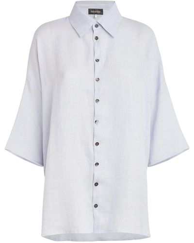 Eskandar Linen Dropped-shoulder Shirt - White