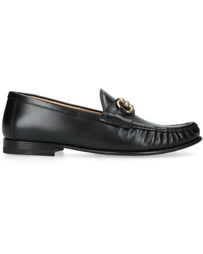 Brunello Cucinelli Leather Buckle Loafers - Black