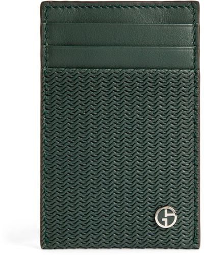 Giorgio Armani Embossed-leather Card Holder - Green