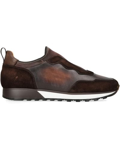 Magnanni Leather Murgon Mica Trainers - Brown