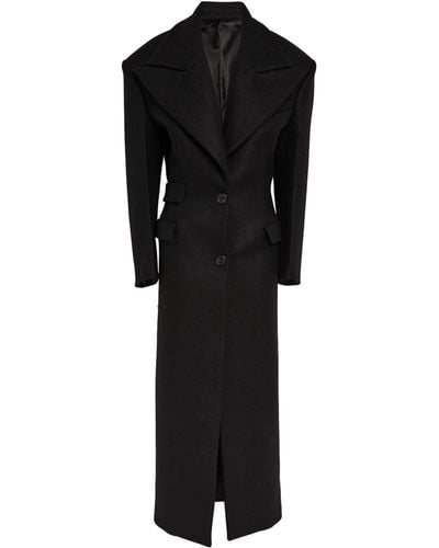The Attico Virgin Wool Longline Coat - Black