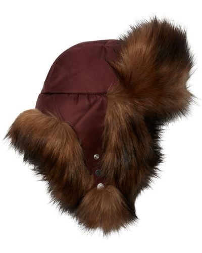 Burberry Faux-fur-trimmed Trapper Hat - Brown