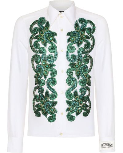 Dolce & Gabbana Crystal-detail Shirt - Green