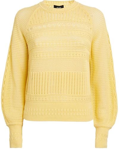 ME+EM Me+em Cotton-blend Lace-stitch Sweater - Yellow