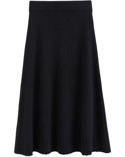 Chinti & Parker Recycled Wool-cashmere Midi Skirt - Black