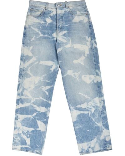 NAHMIAS Bleach Patterned Baggy Jeans - Blue