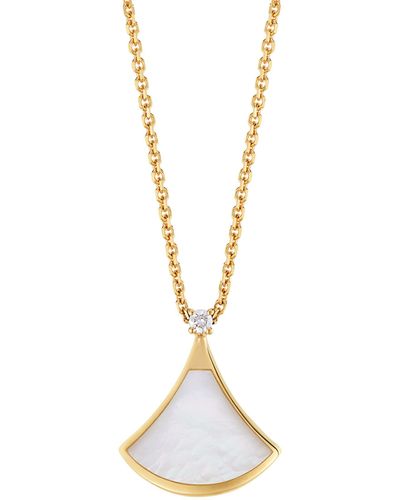 BVLGARI Yellow Gold, Diamond And Mother-of-pearl Divas' Dream Necklace - Metallic