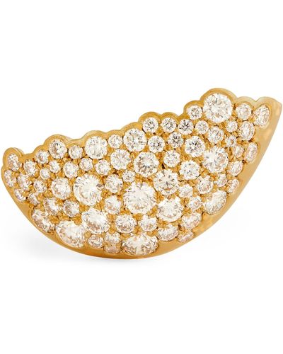 Nada Ghazal Yellow Gold And Diamond Fuse Single Earring - Metallic