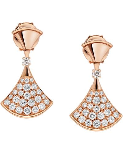 BVLGARI Rose Gold And Diamond Divas' Dream Earrings - Metallic